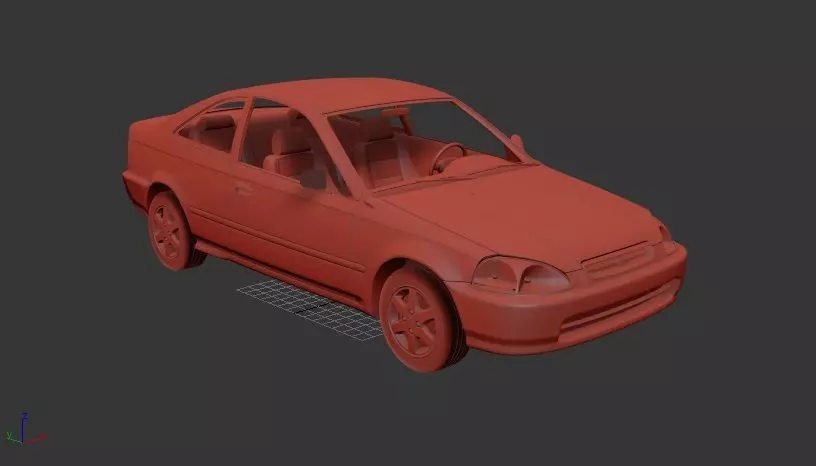 H Civic Mk6 coupe 1996 3D print model