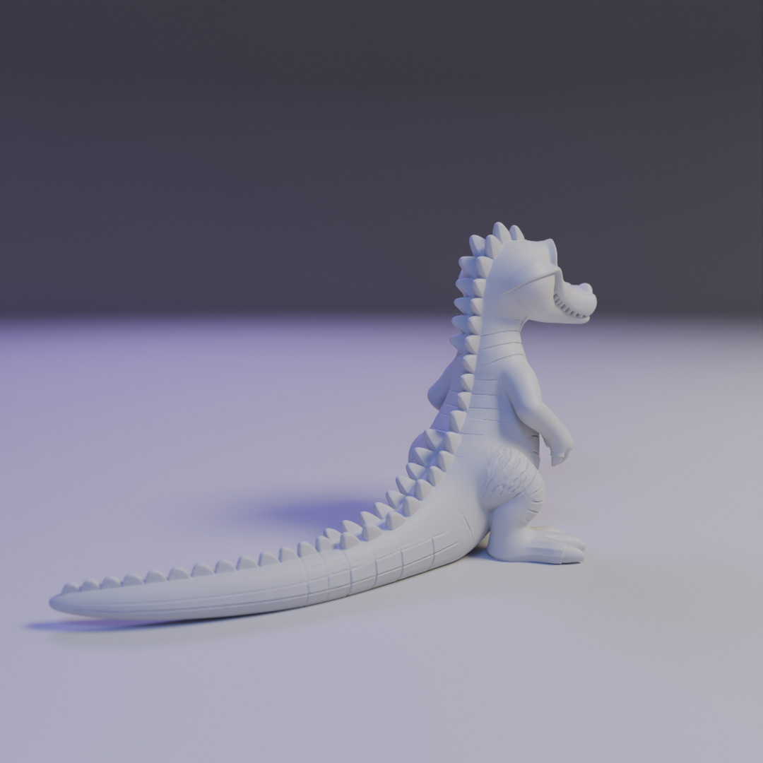 alligator 3D print model_13