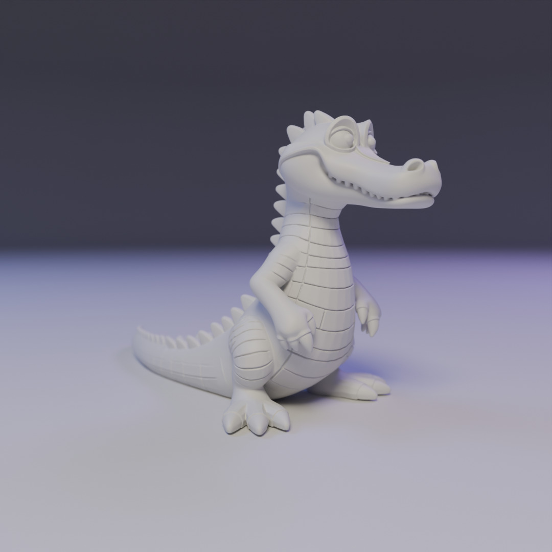 alligator 3D print model_7