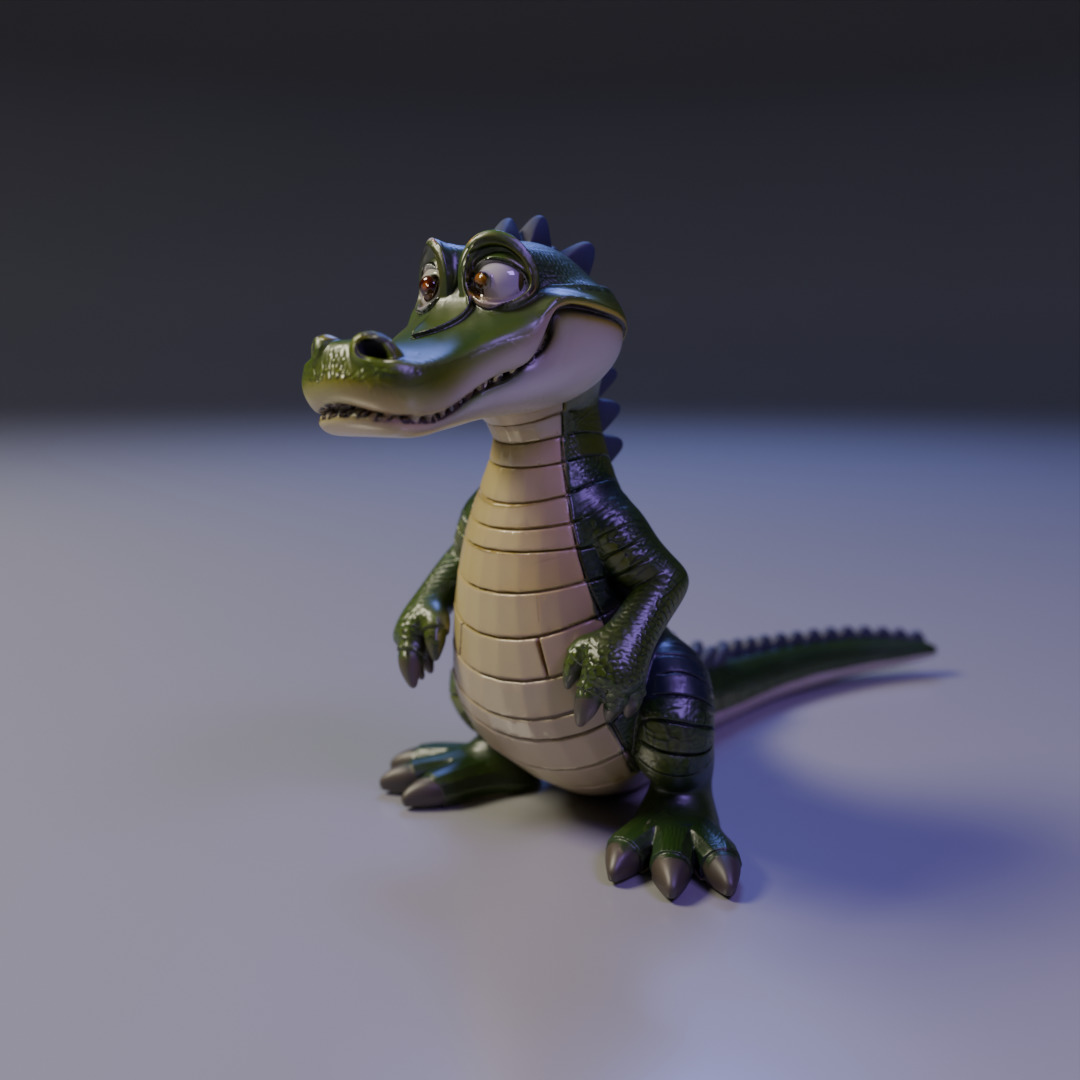 alligator 3D print model_10