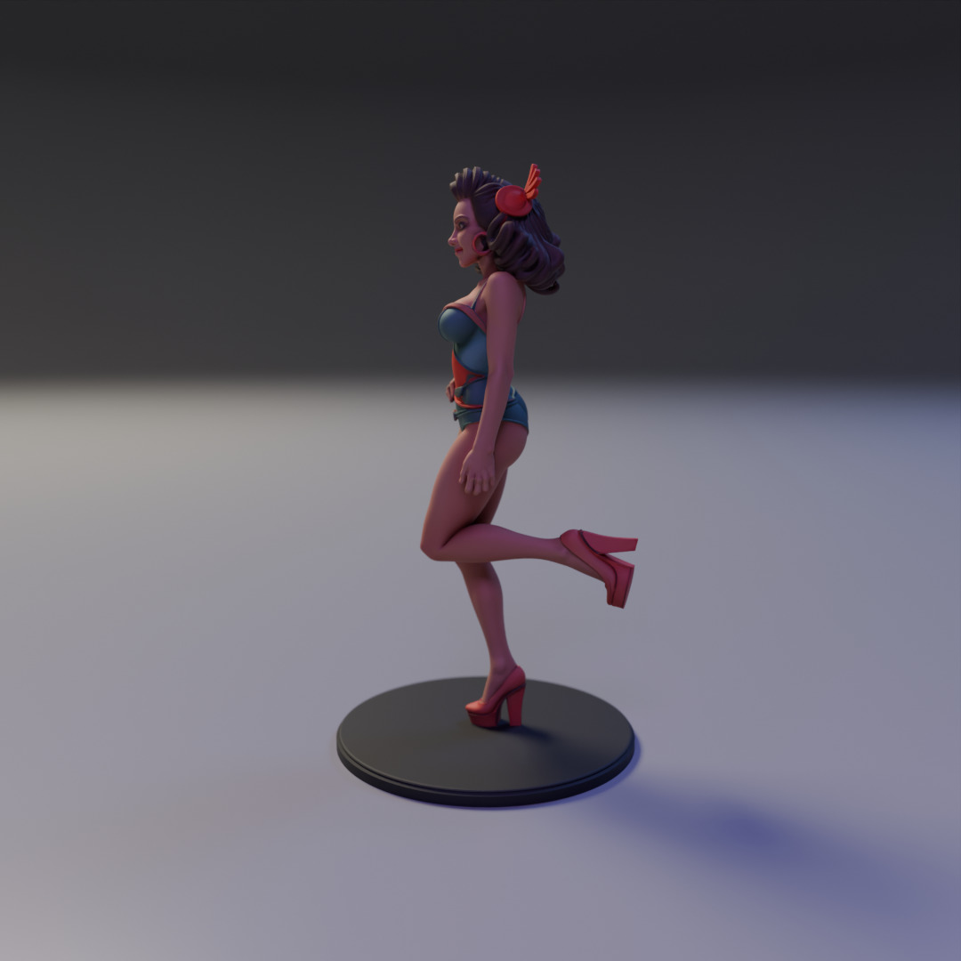 pin-up bikini 3D print model_4