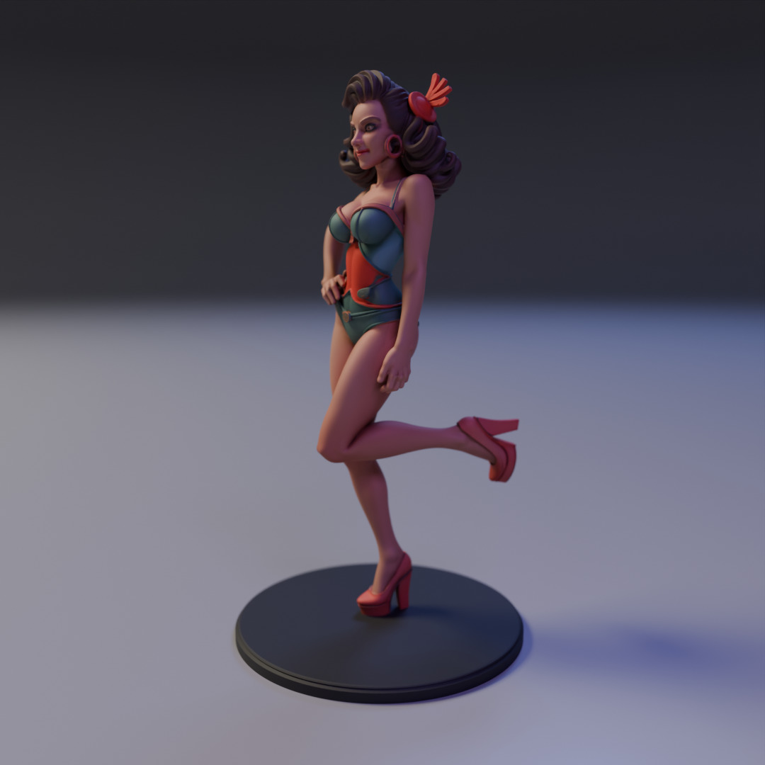 pin-up bikini 3D print model_10