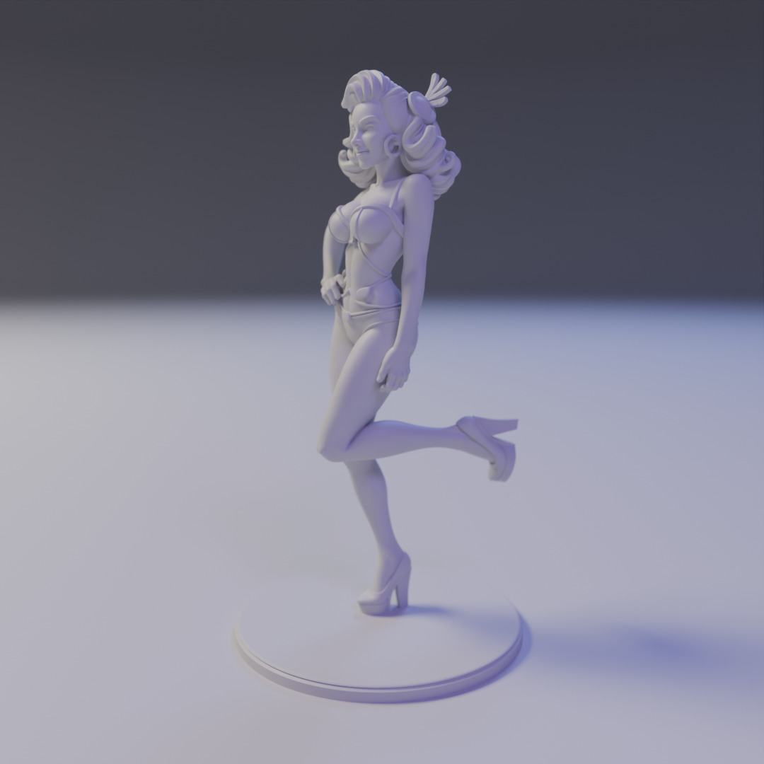 pin-up bikini 3D print model_9