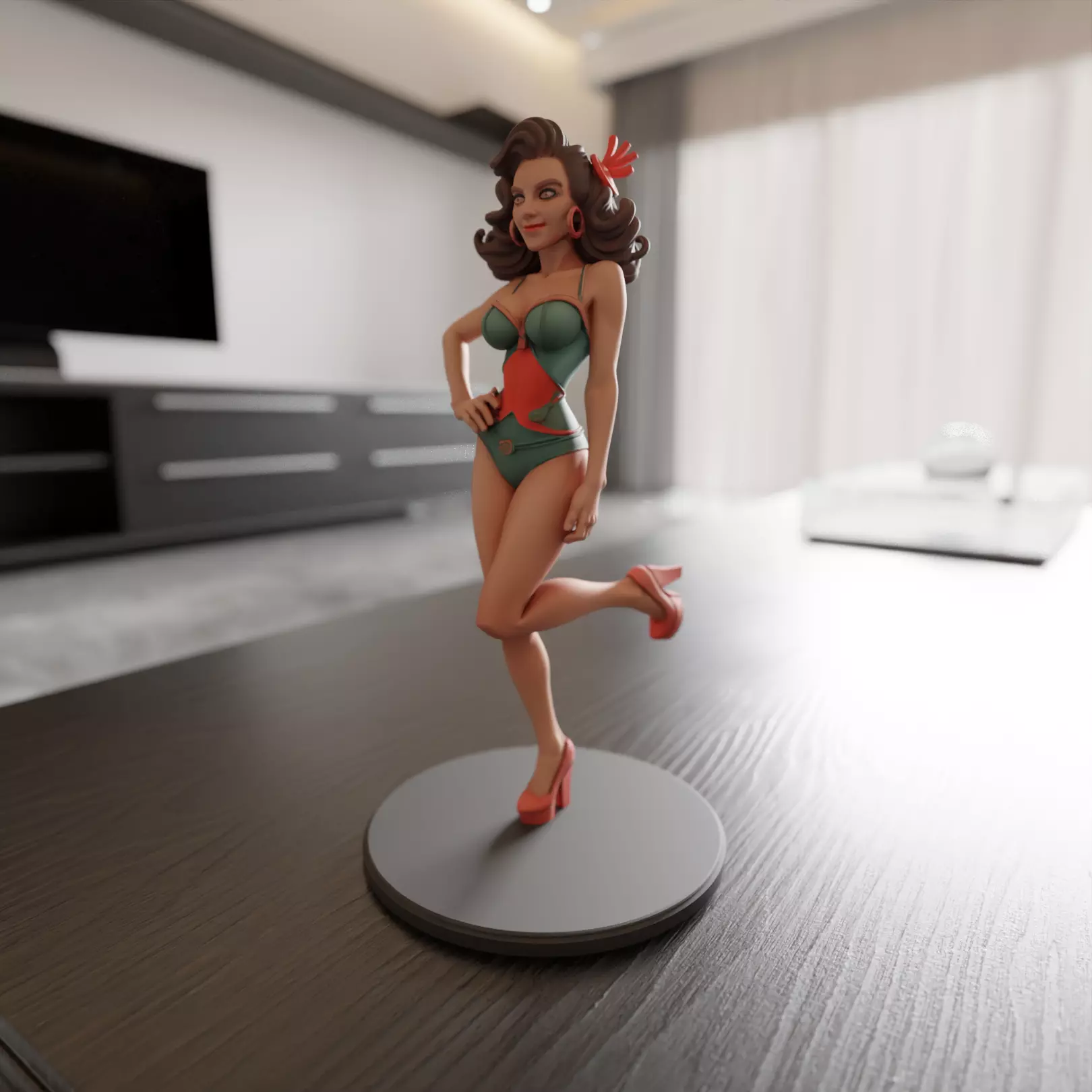pin-up bikini 3D print model_0