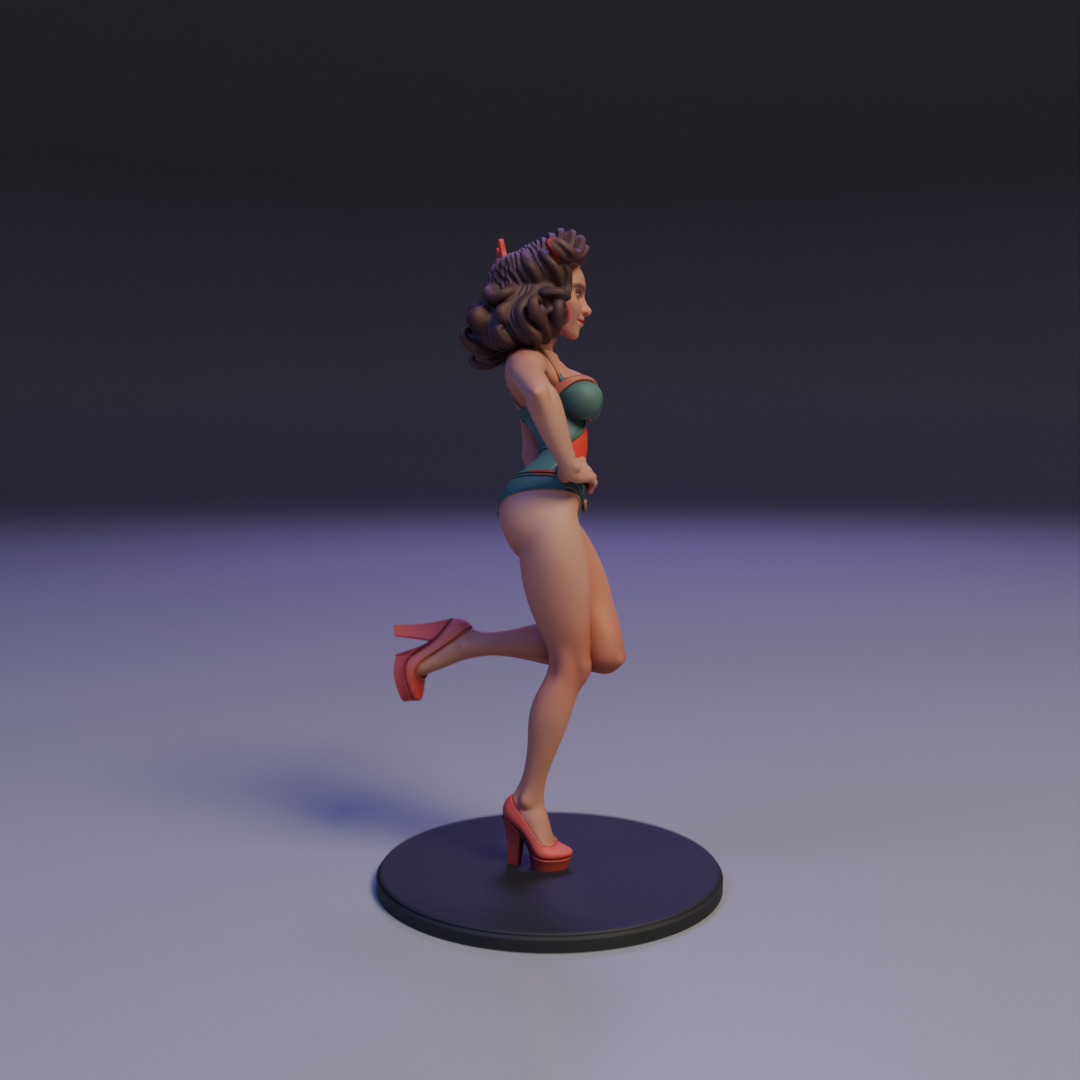 pin-up bikini 3D print model_2