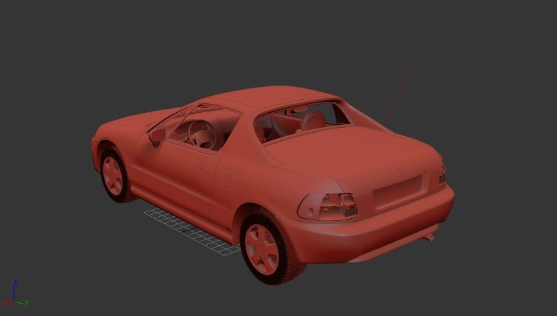 H Civic del Sol 1993 3D print model_2