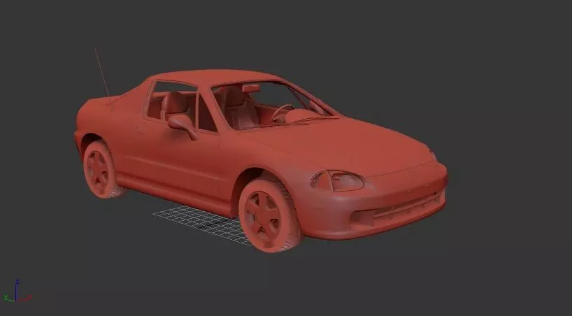 H Civic del Sol 1993 3D print model_0