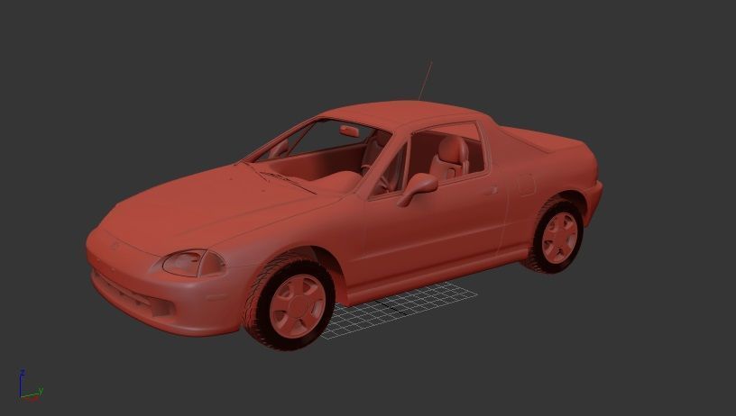 H Civic del Sol 1993 3D print model_1