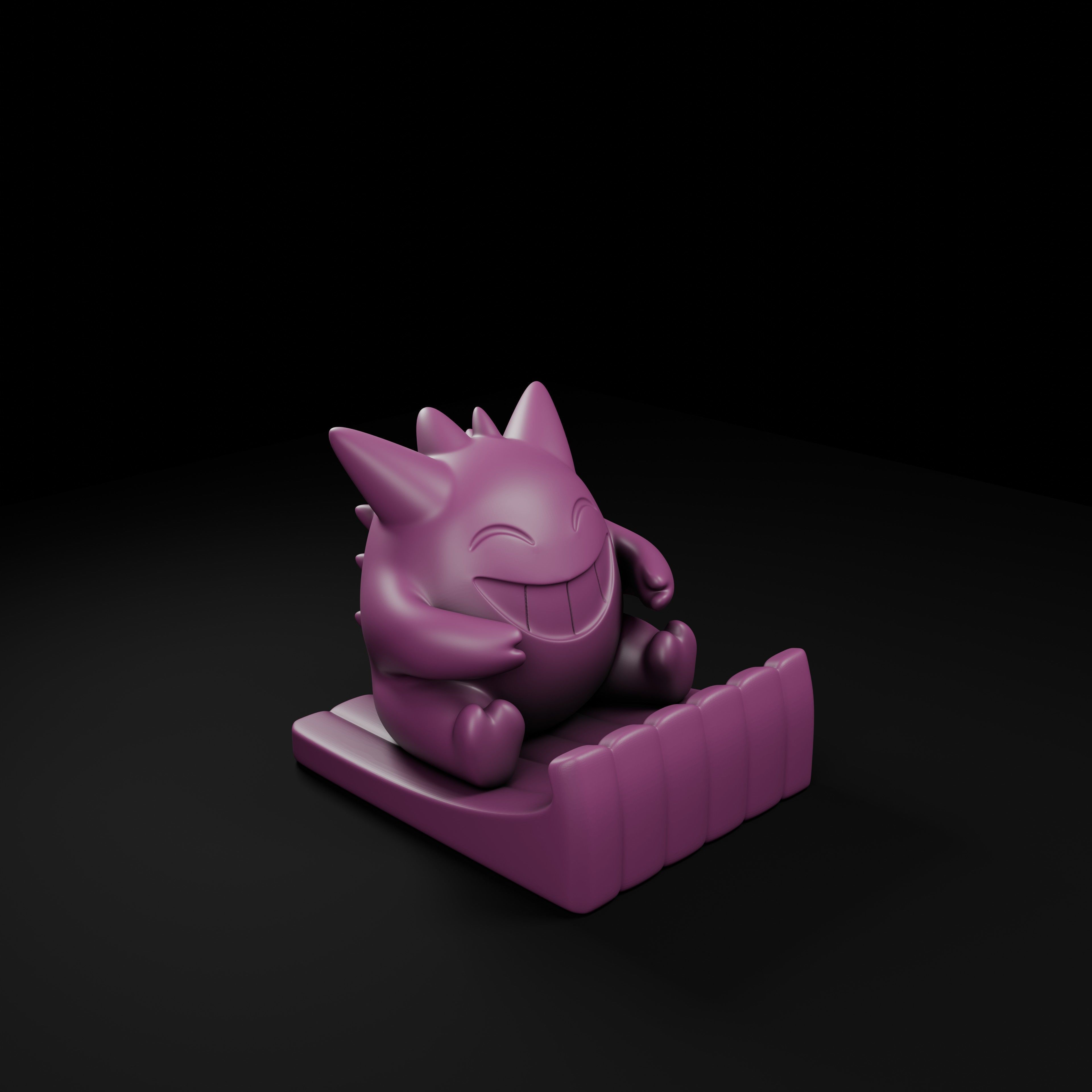 Gengar Phone Stand  Ghostly Desk Buddy  3D print model_3