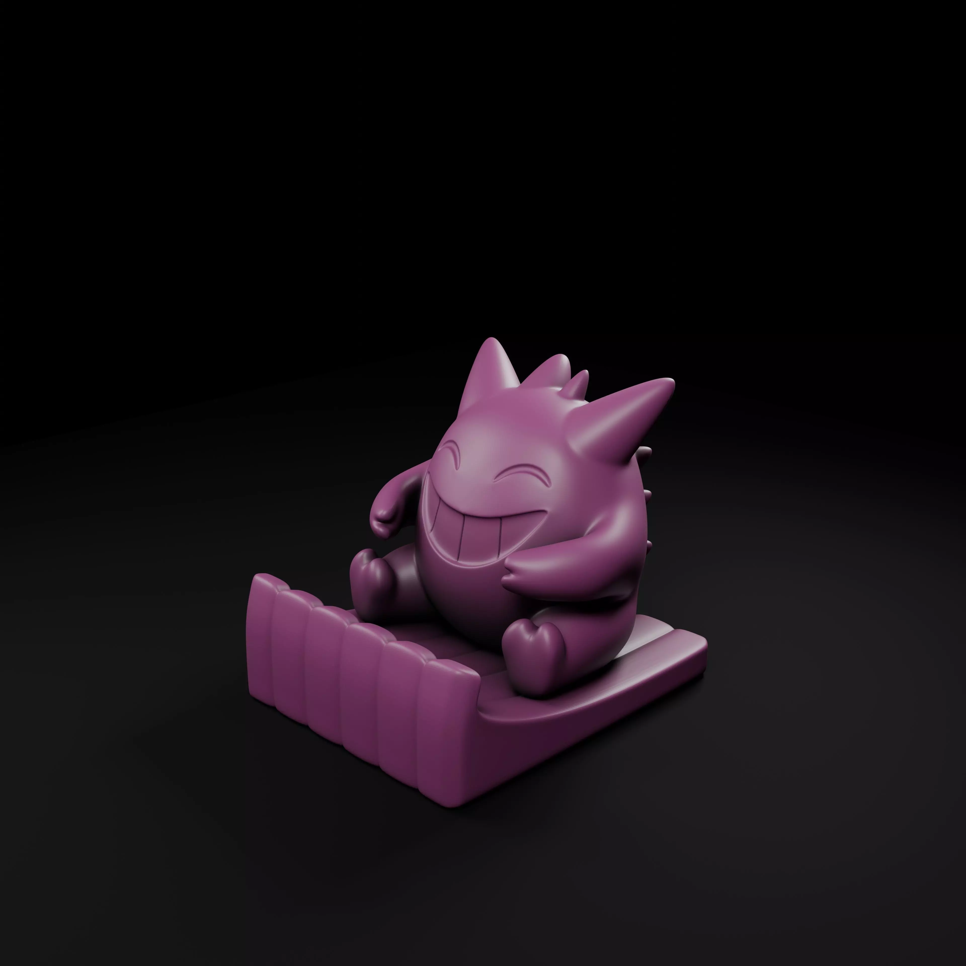Gengar Phone Stand  Ghostly Desk Buddy  3D print model_0