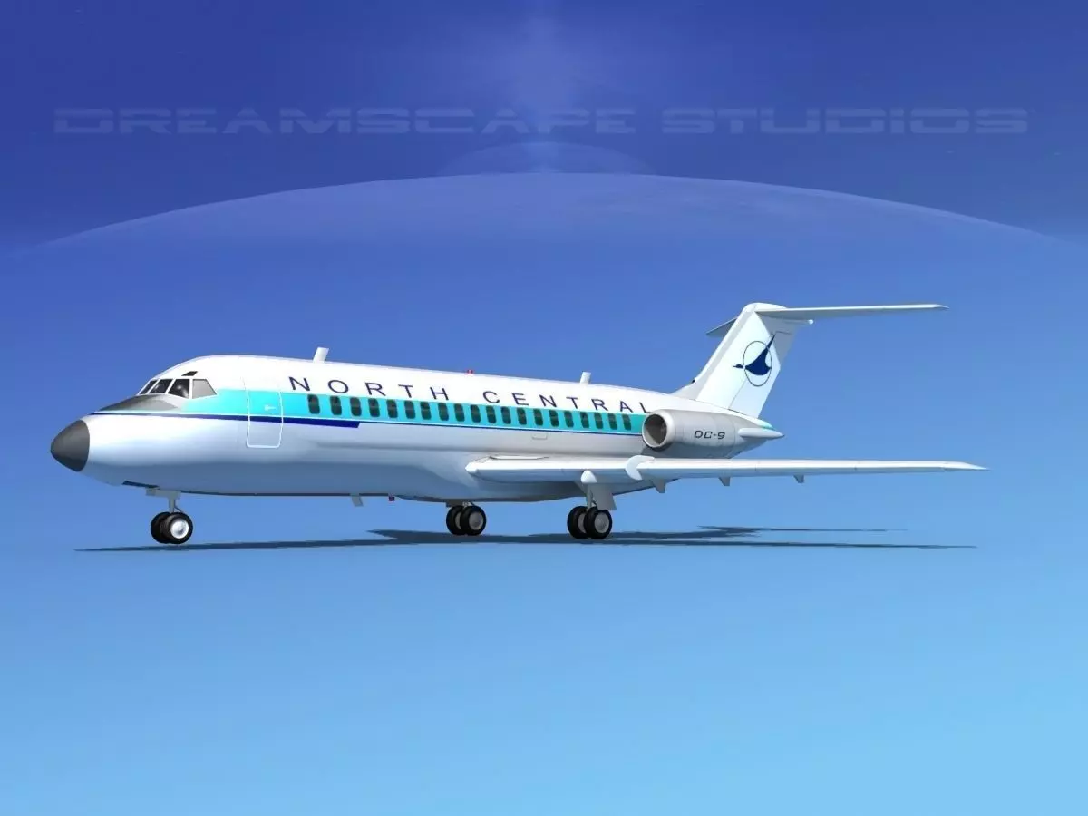 Douglas DC-9-15 North Central 3D model
