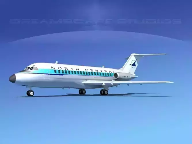 Douglas DC-9-15 North Central 3D model