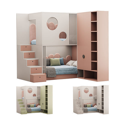 Childrens bunk bed 29 3D model