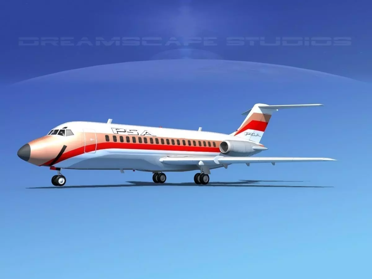 Douglas DC-9-15 PSA 3D model