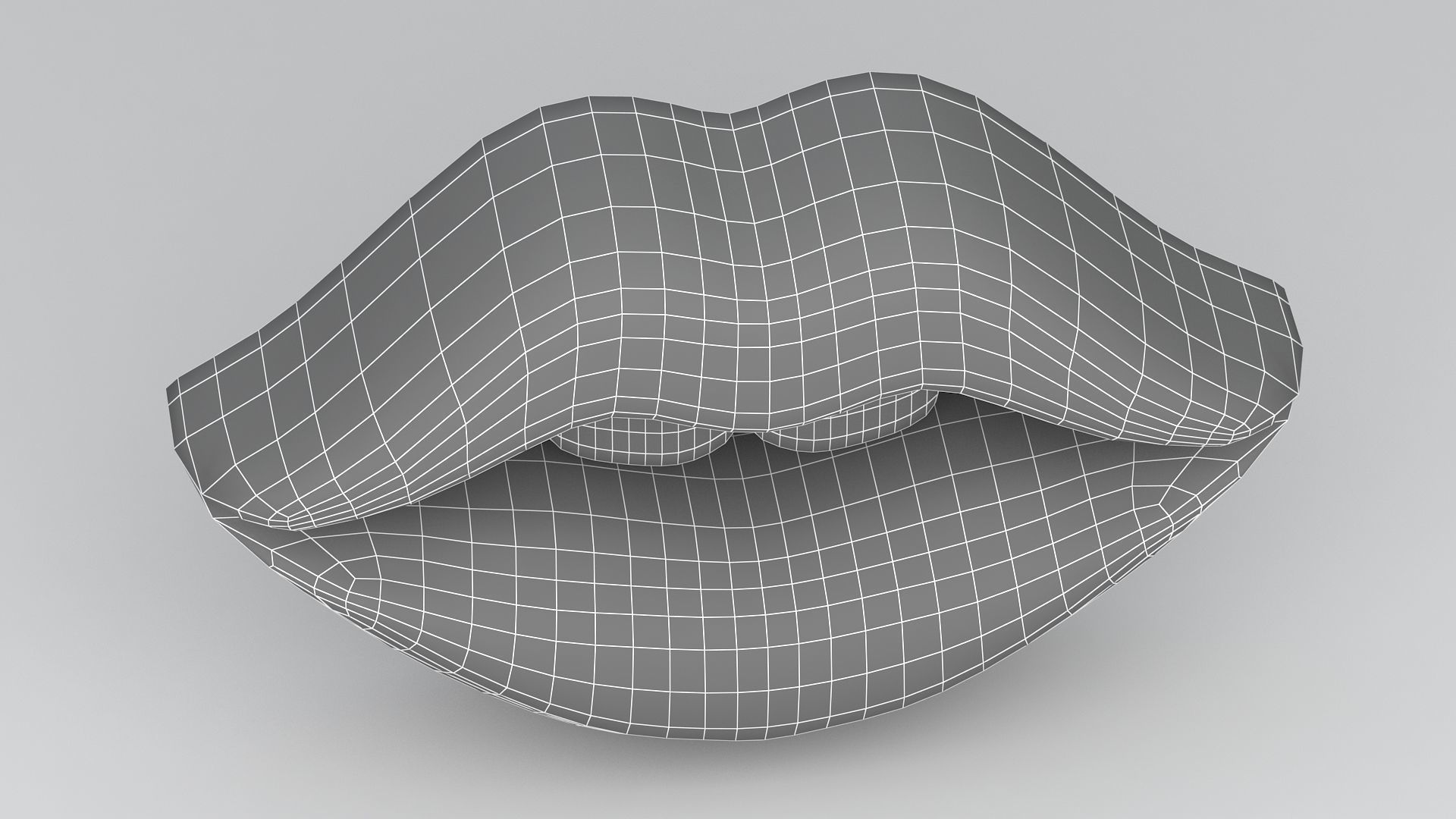 Black lips with teeth 3D model_8