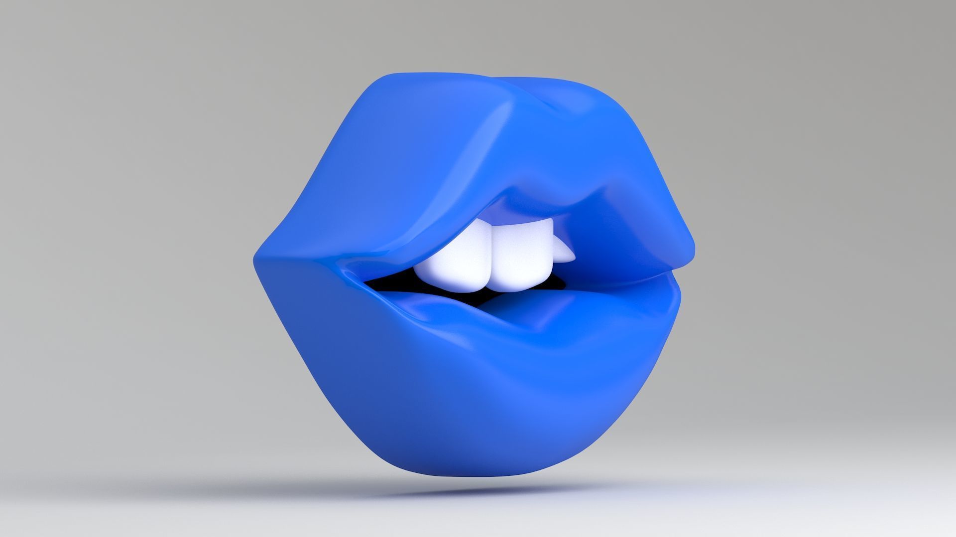 blue lips with teeth 3D model_4