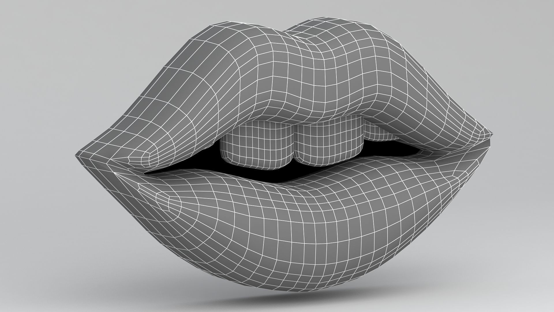 blue lips with teeth 3D model_6
