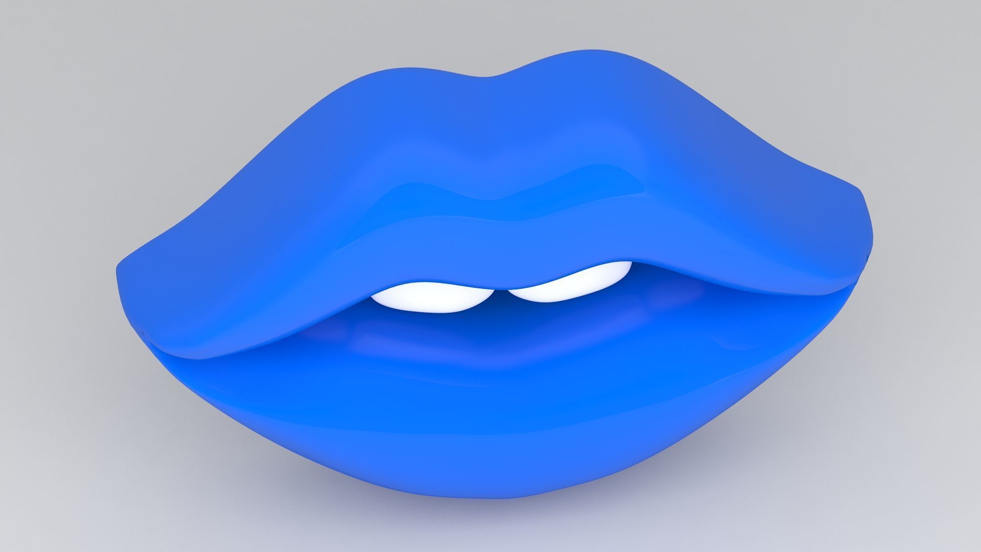 blue lips with teeth 3D model_3