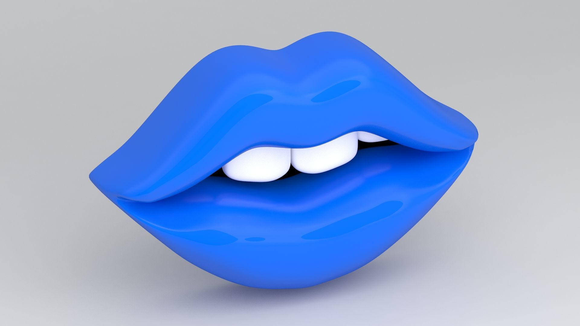 blue lips with teeth 3D model_5