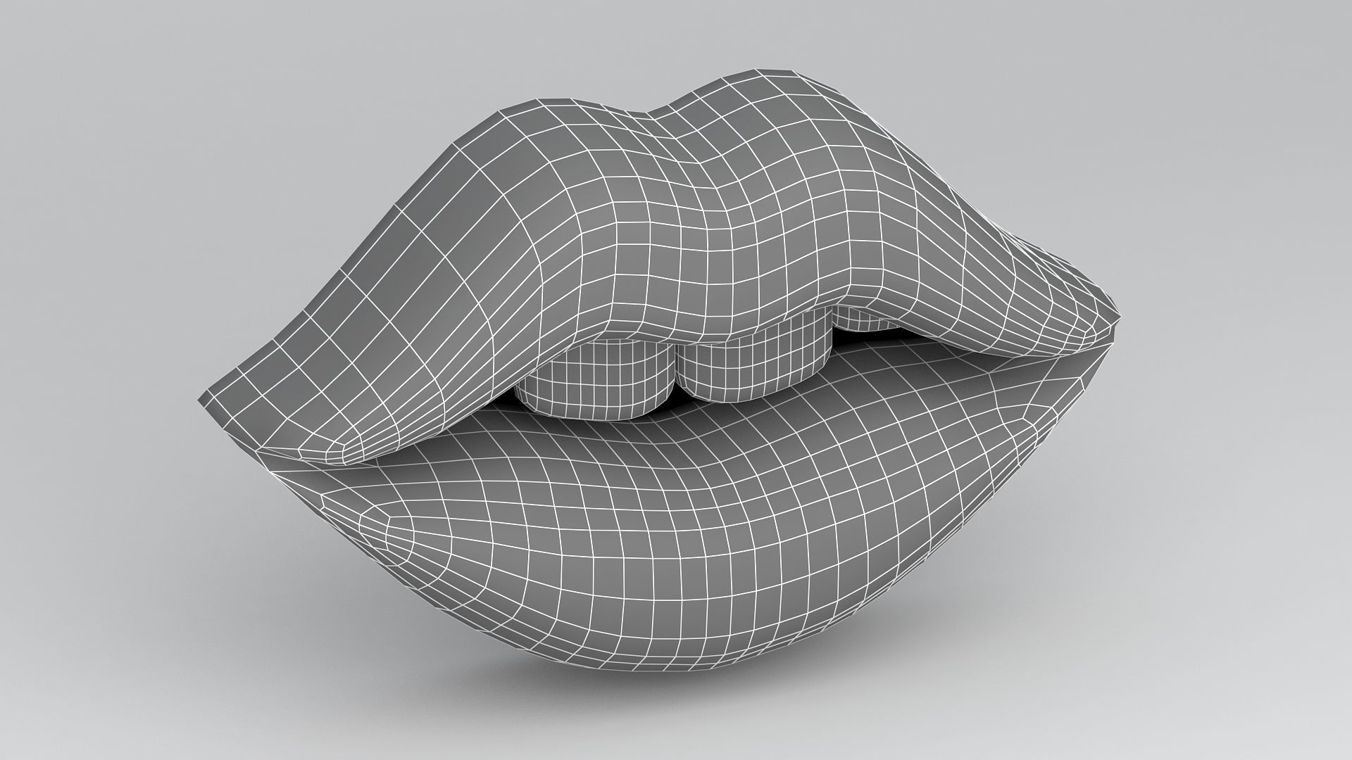 blue lips with teeth 3D model_10