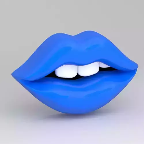 blue lips with teeth 3D model