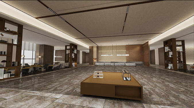 Modern hotel lobby 3D model