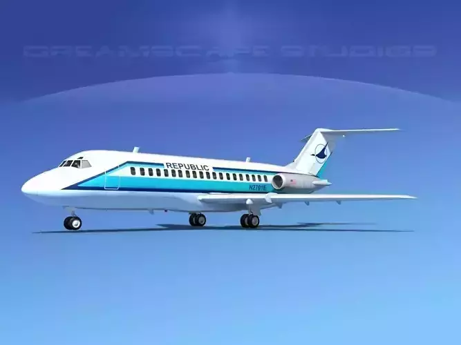 Douglas DC-9-15 Republic 3D model