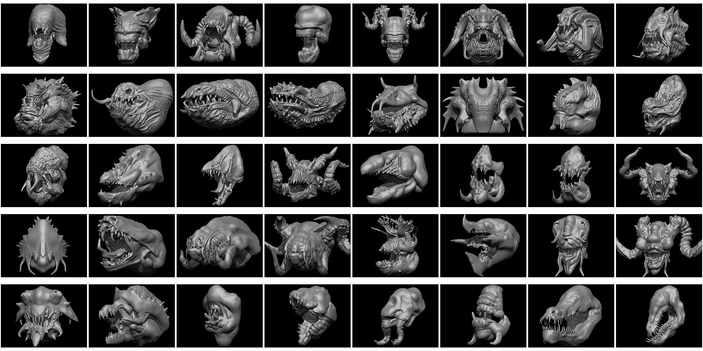 40 Jaws And Head-Creature And Character Head-Dragon-Vol 04 3D model_3
