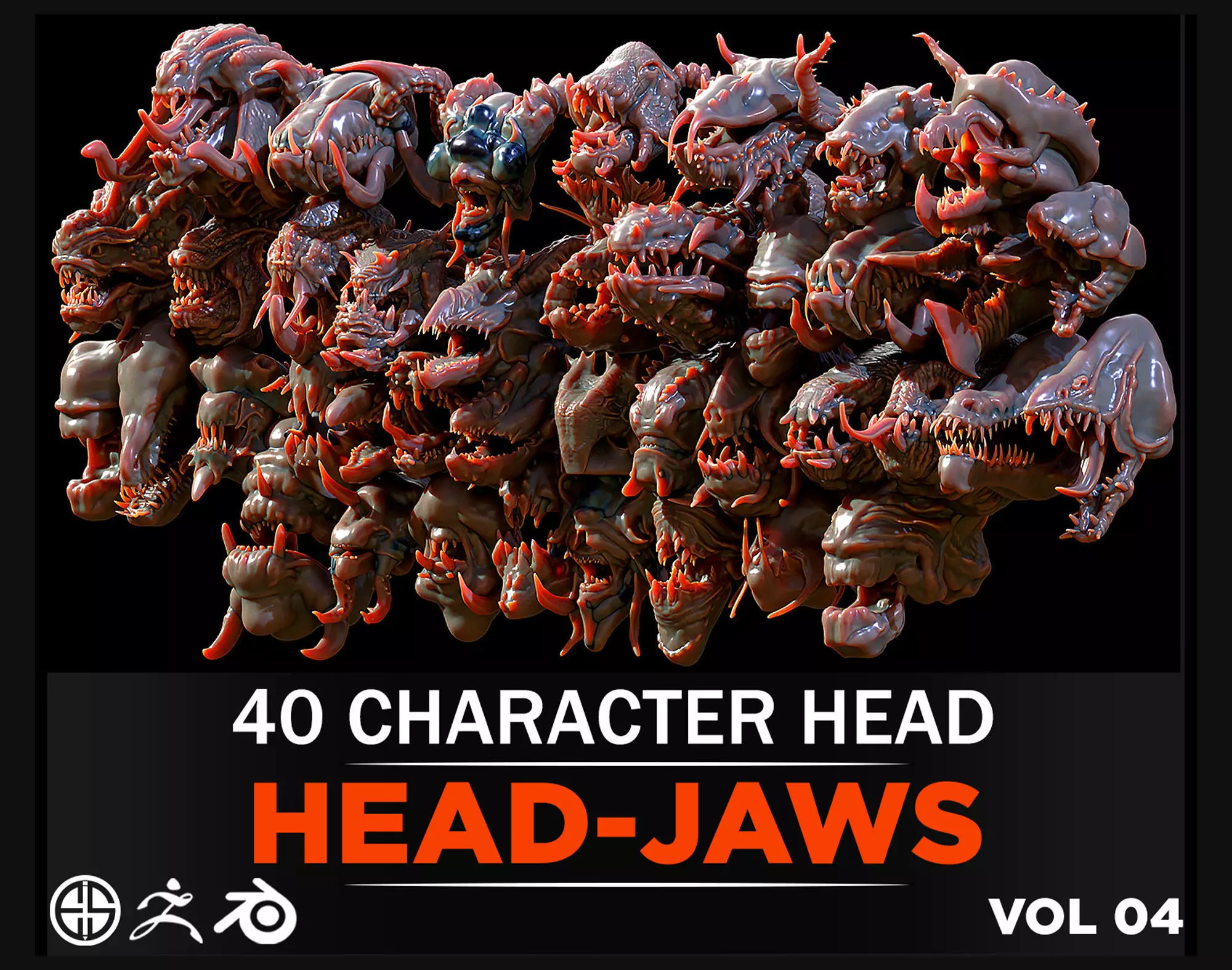 40 Jaws And Head-Creature And Character Head-Dragon-Vol 04 3D model_0