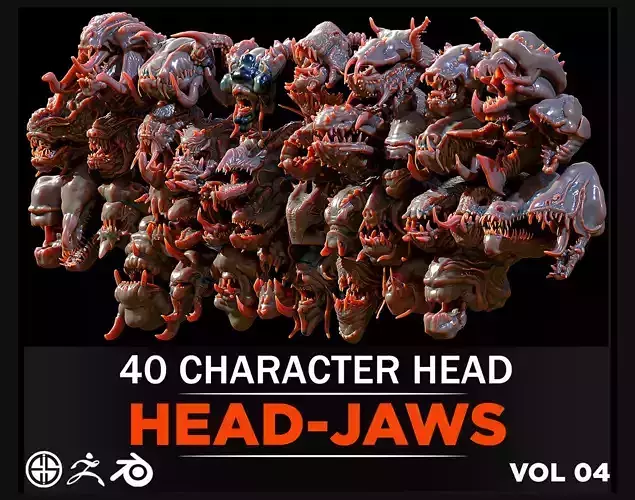 40 Jaws And Head-Creature And Character Head-Dragon-Vol 04
