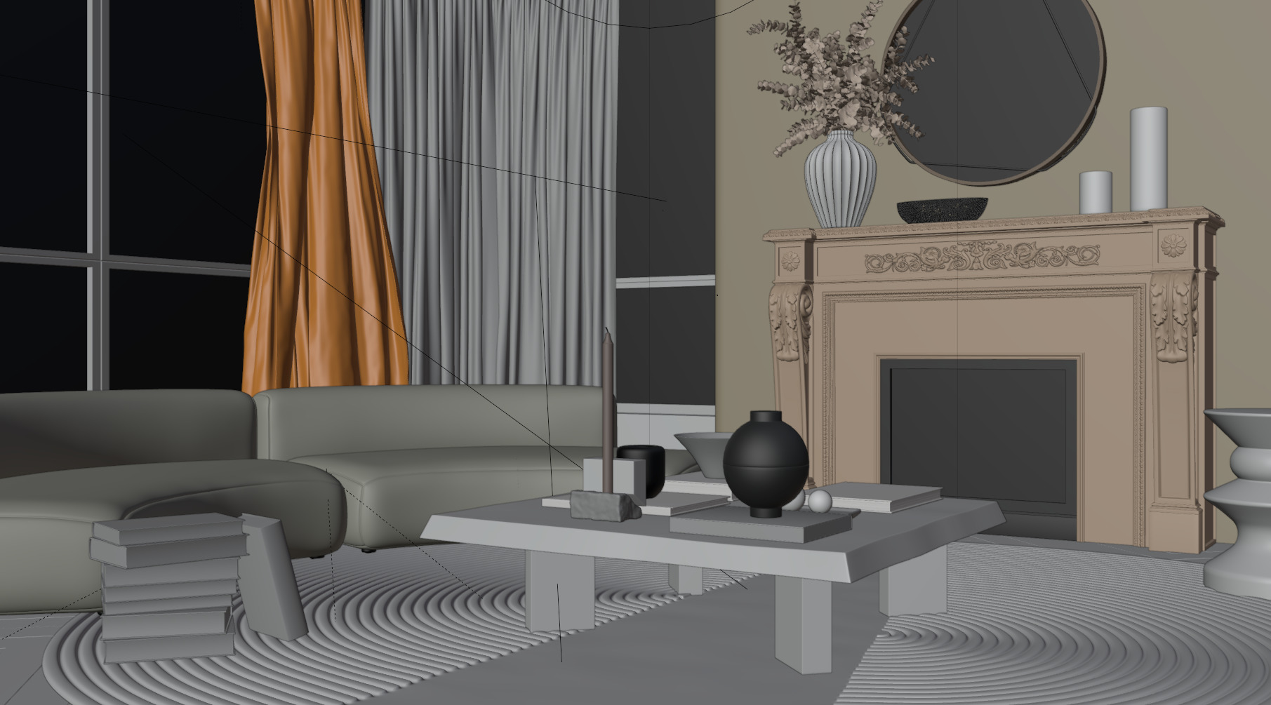 Interior livingroom 3D model_8