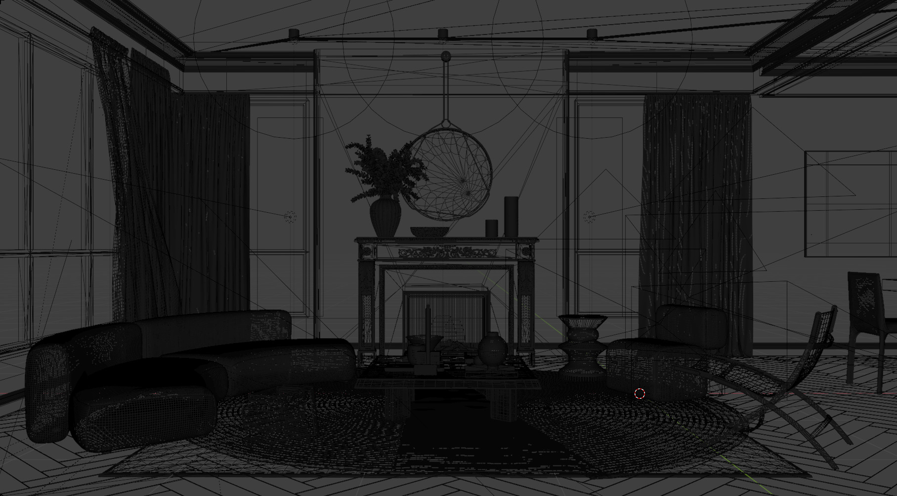 Interior livingroom 3D model_7