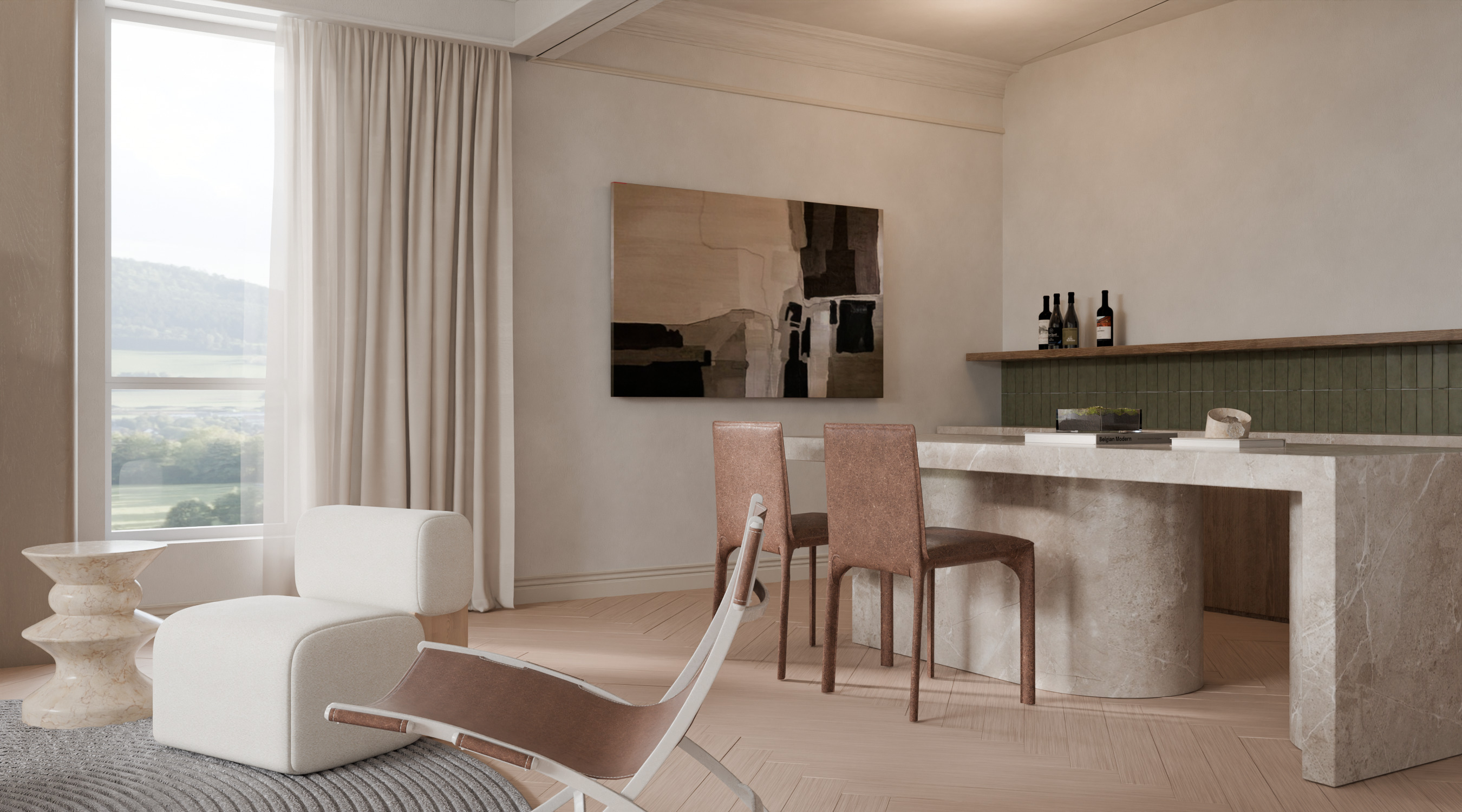 Interior livingroom 3D model_3