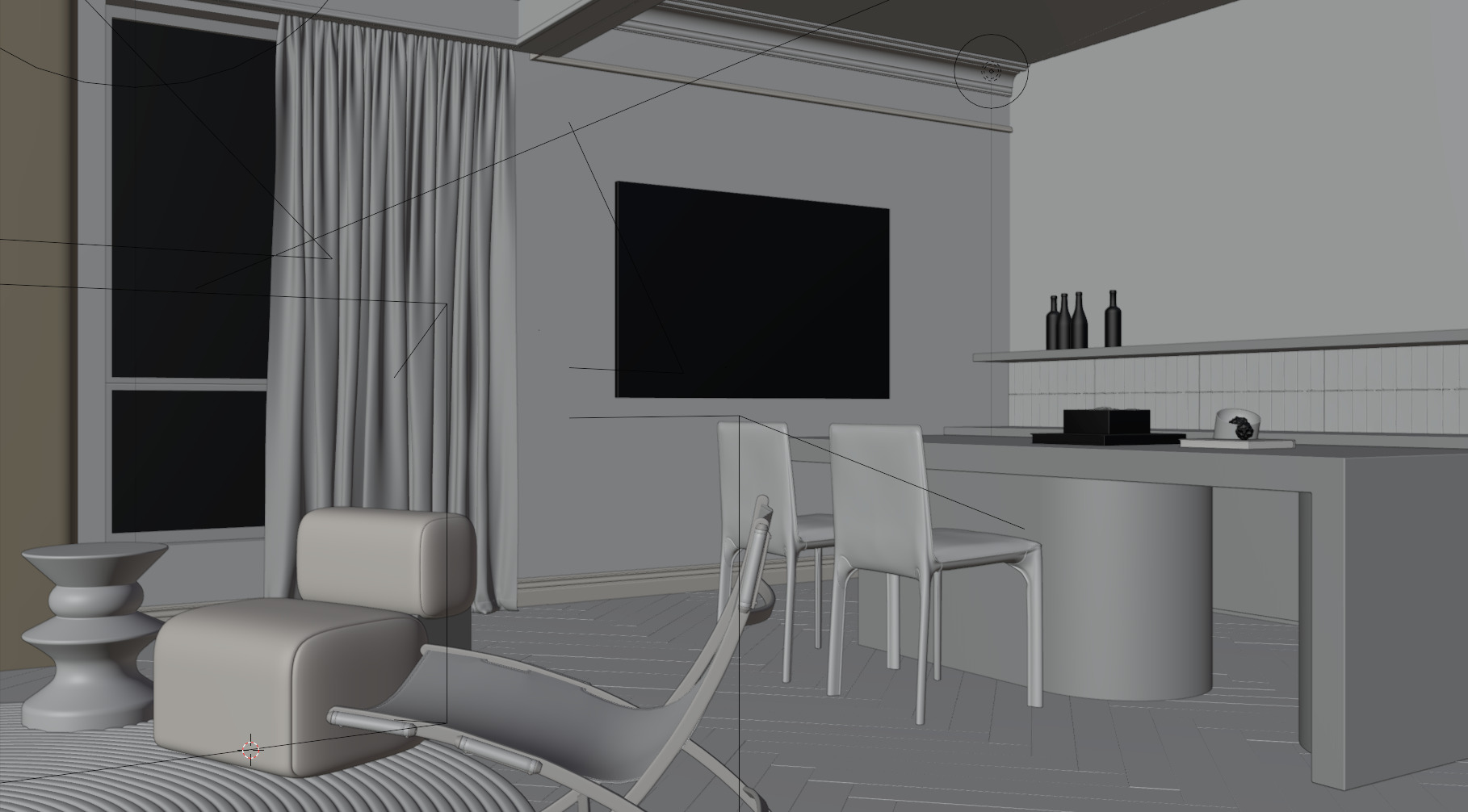 Interior livingroom 3D model_9