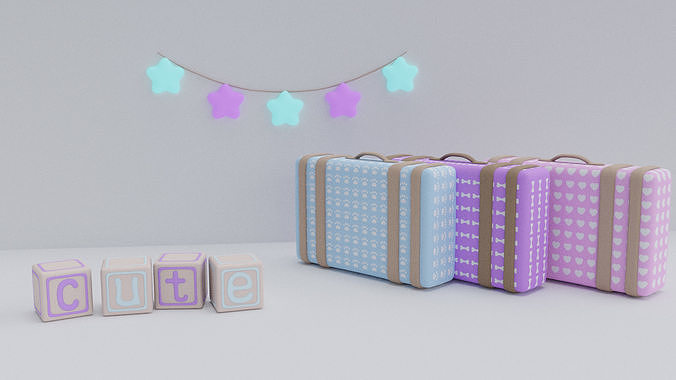 Cute Kids Room Decor Pack  3D Model Collection