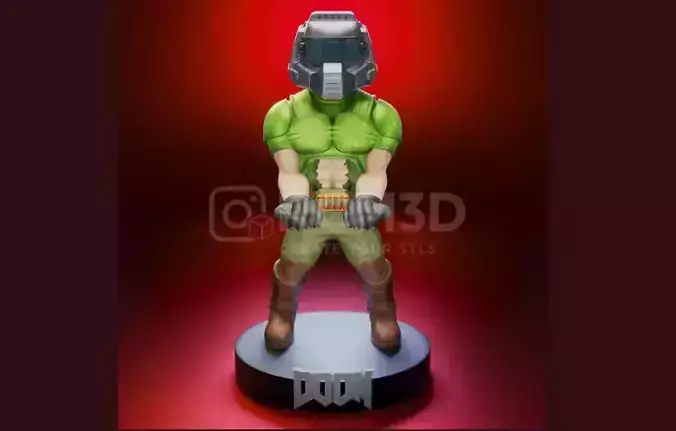Doomguy Doom joystick holder 3D print model