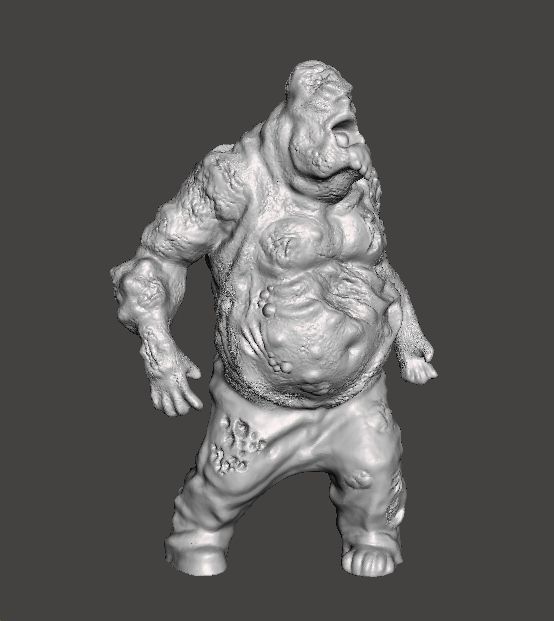 PUKING FAT ZOMBIE MINIATURE MODEL FIGURE FANTASY HORROR GAME RPG 3D print model_2