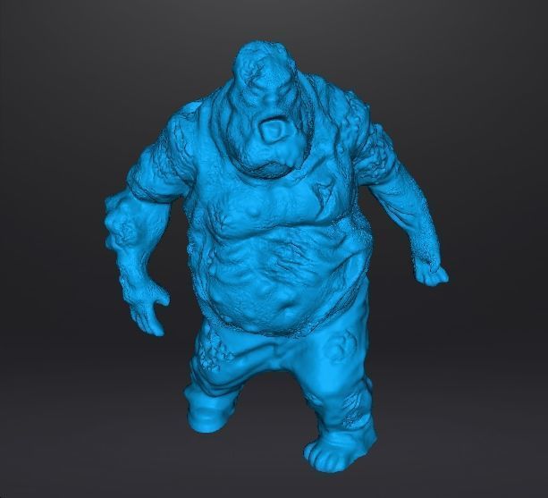 PUKING FAT ZOMBIE MINIATURE MODEL FIGURE FANTASY HORROR GAME RPG 3D print model_11