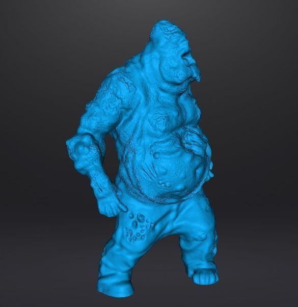 PUKING FAT ZOMBIE MINIATURE MODEL FIGURE FANTASY HORROR GAME RPG 3D print model_12