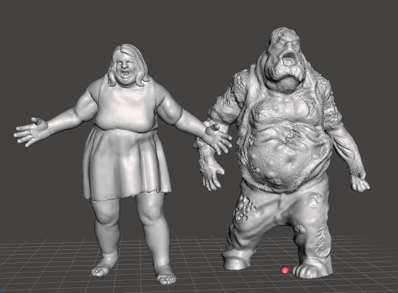 PUKING FAT ZOMBIE MINIATURE MODEL FIGURE FANTASY HORROR GAME RPG 3D print model_1