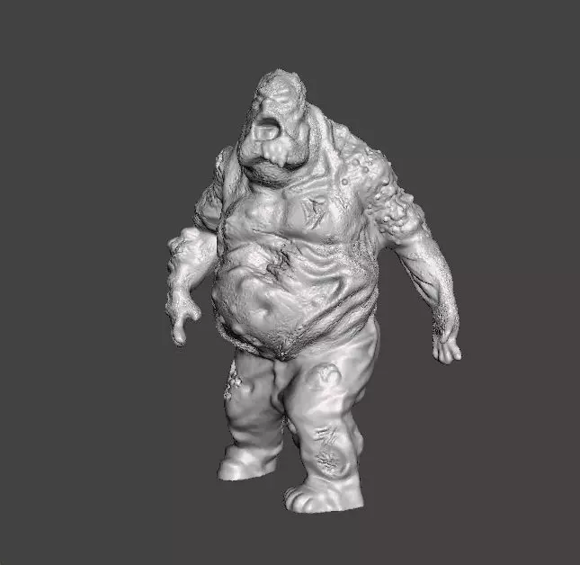 PUKING FAT ZOMBIE MINIATURE MODEL FIGURE FANTASY HORROR GAME RPG 3D print model_0