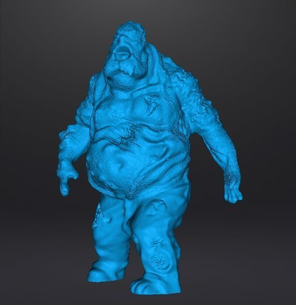 PUKING FAT ZOMBIE MINIATURE MODEL FIGURE FANTASY HORROR GAME RPG 3D print model_9