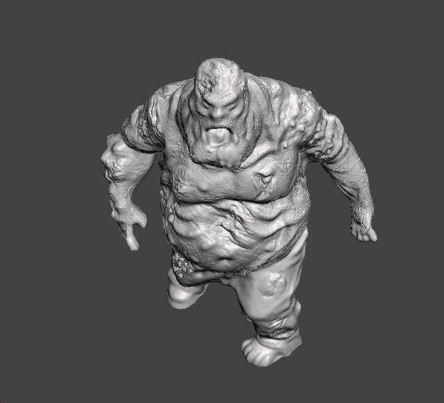 PUKING FAT ZOMBIE MINIATURE MODEL FIGURE FANTASY HORROR GAME RPG 3D print model_7