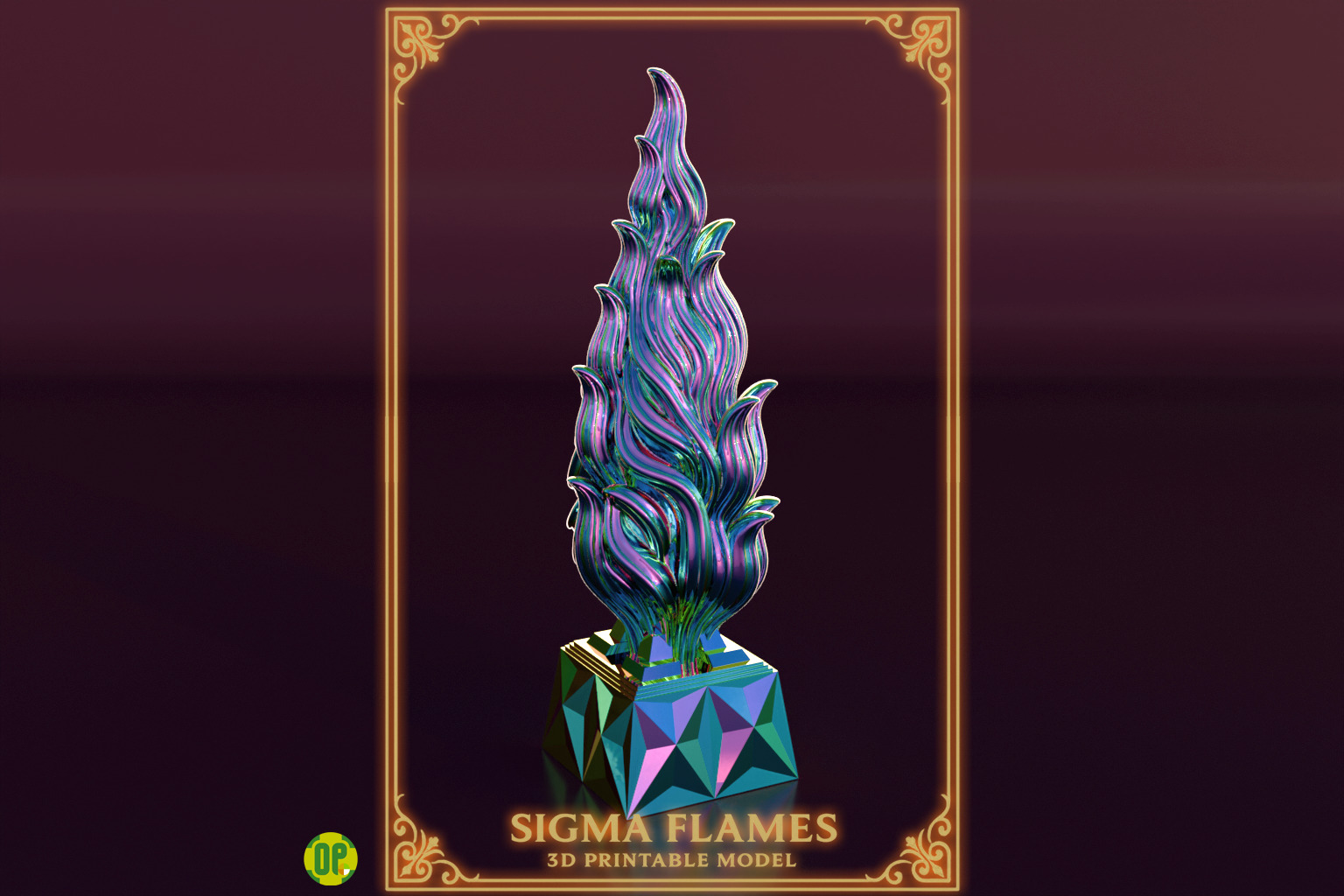 Sigma Flames  3D print model_3