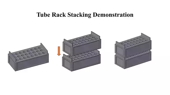 Stackable laboratory tube rack  3D model