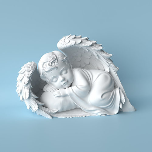 Angel Dream Sleeping Baby Angel Sculpture 3D print model