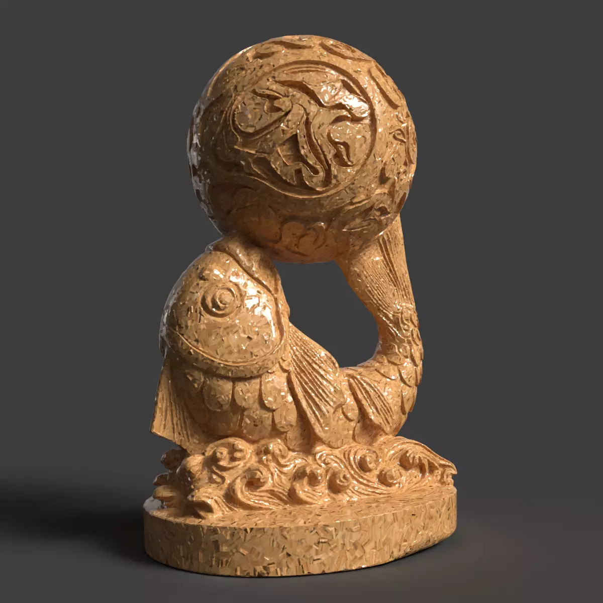 Chinese bamboo fish  Low-poly 3D model_0