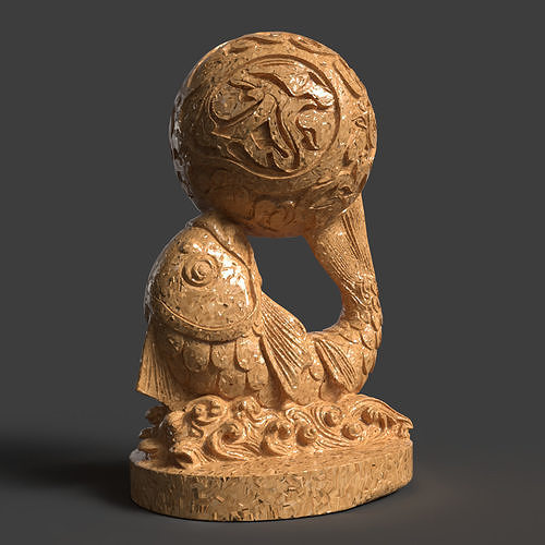 Chinese bamboo fish  Low-poly 3D model