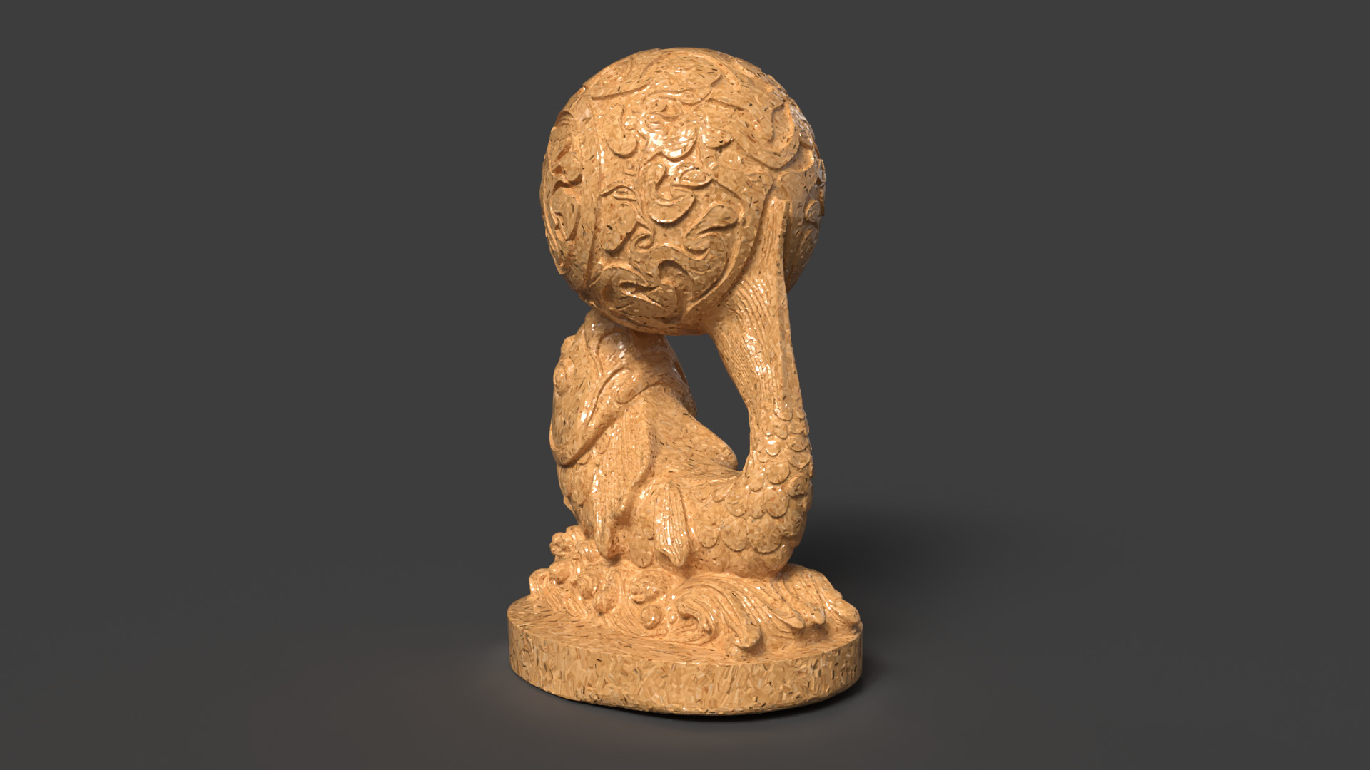 Chinese bamboo fish  Low-poly 3D model_3