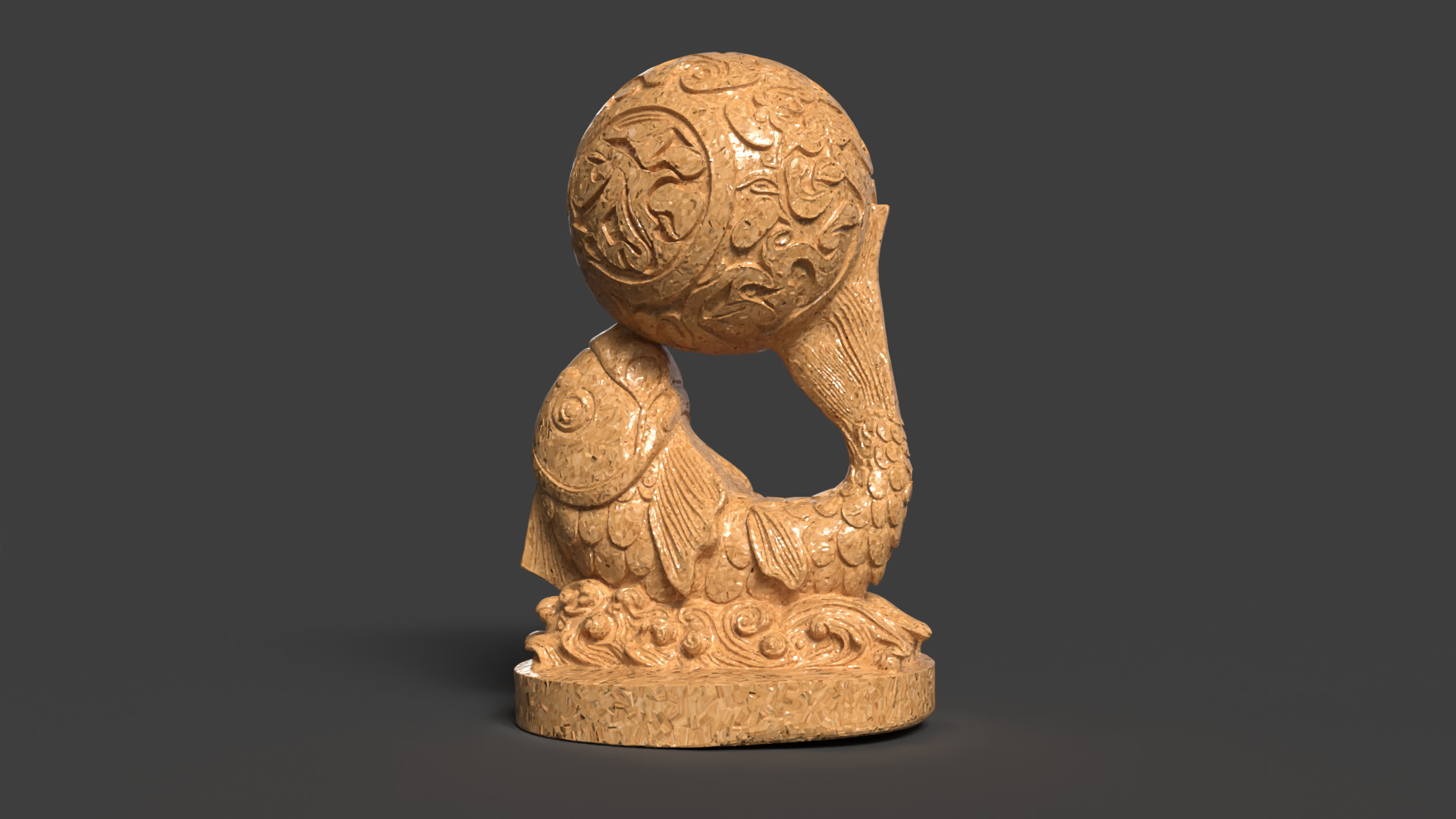 Chinese bamboo fish  Low-poly 3D model_4